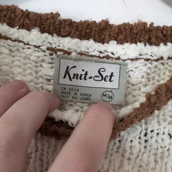 Vintage Boucle Retro 90s Geometric Boho Grunge Slouchy Coogi Style Sweater M - Picture 4 of 9